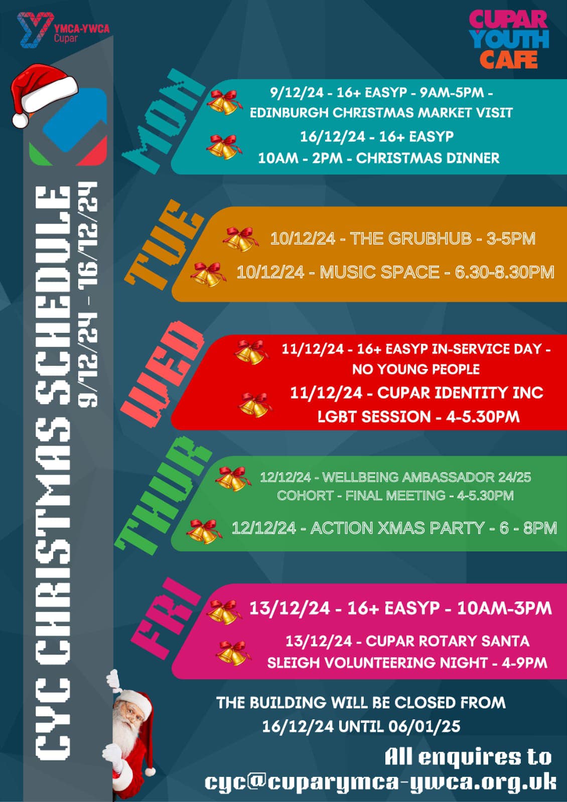 Cupar - ⭐️ It’s our final week of CYC for 2024 ⭐️ Here’s the schedule ...