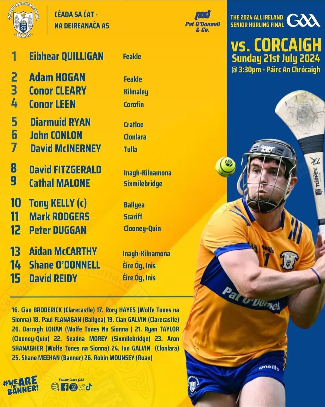 O' Riain's Bar - Best of luck to the Clare team and... | Facebook