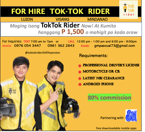 Operator TokTok Rider Hiring