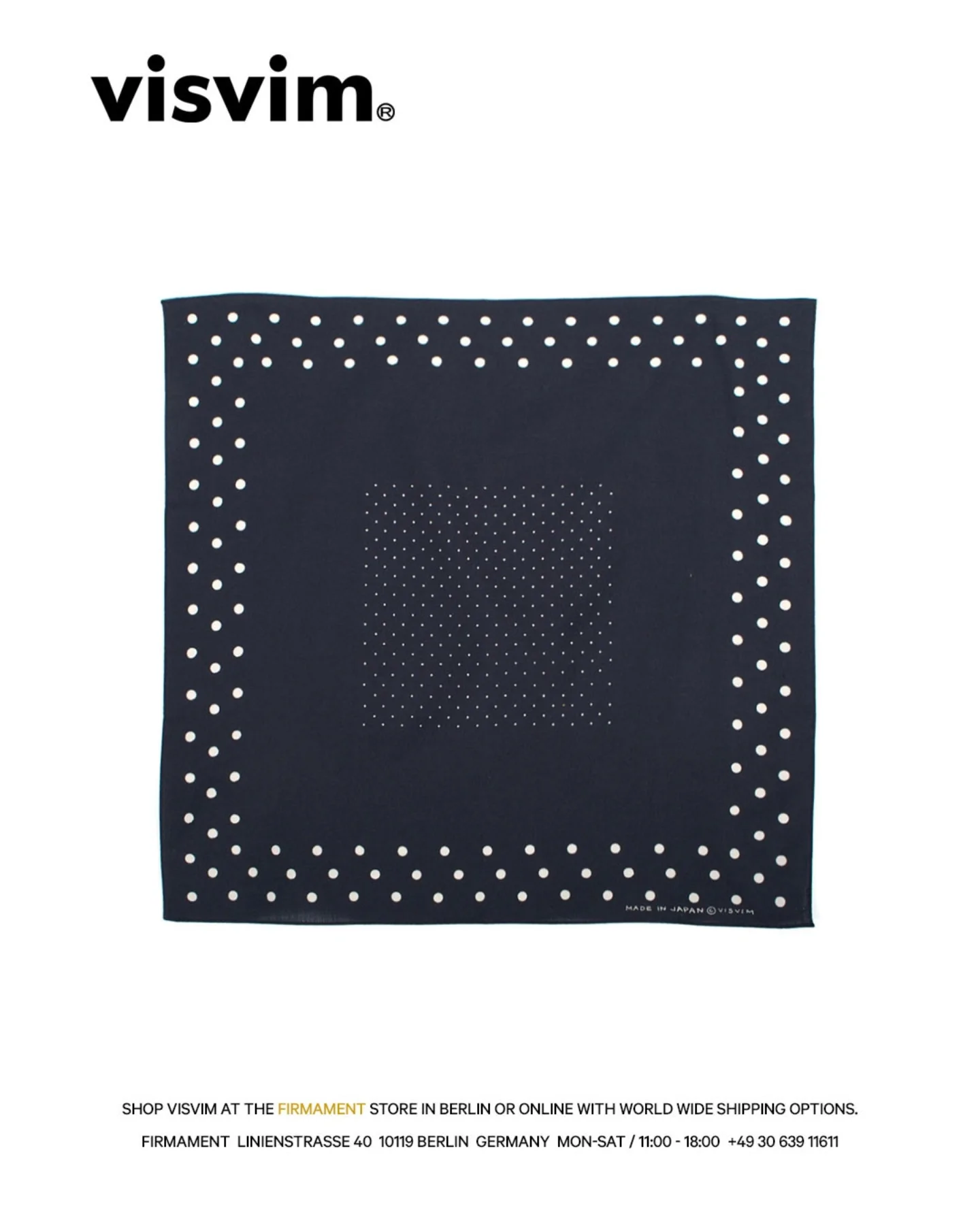 The Visvim Cotton Silk Chambray Bandana blends heritage-inspired 