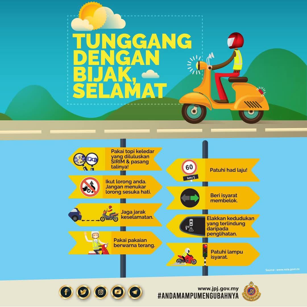 Panduan untuk penunggang motosikal supaya lebih selamat di jalan raya ...