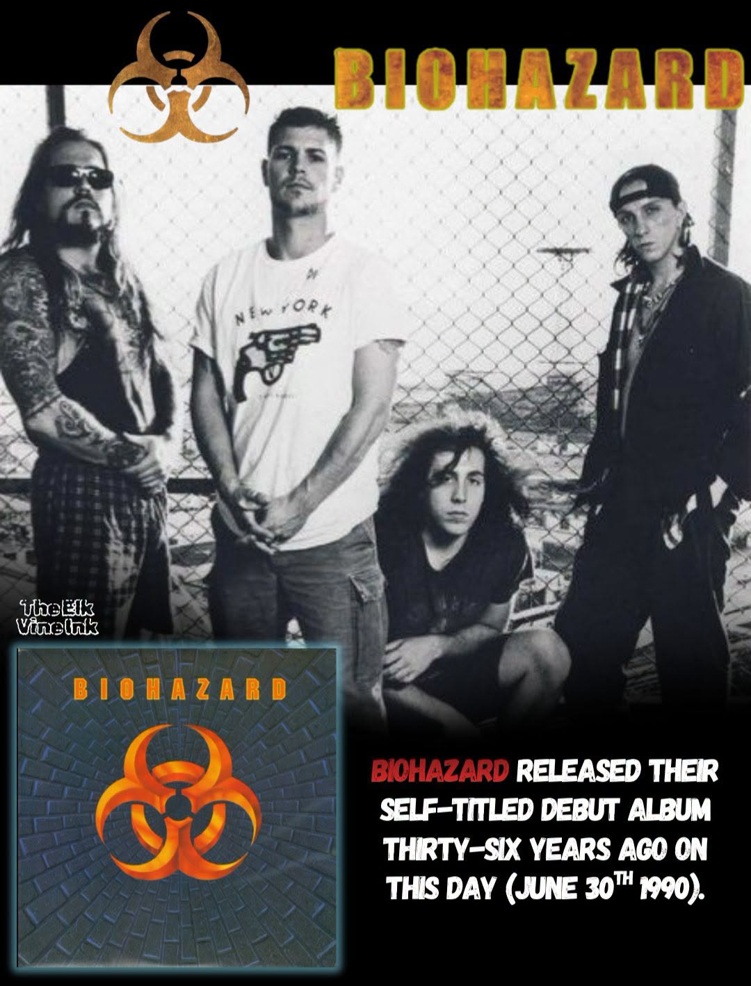36 years N BIOHAZARD NEW NEWYORK ORK üheEik Vinelnik BIOHAZARD