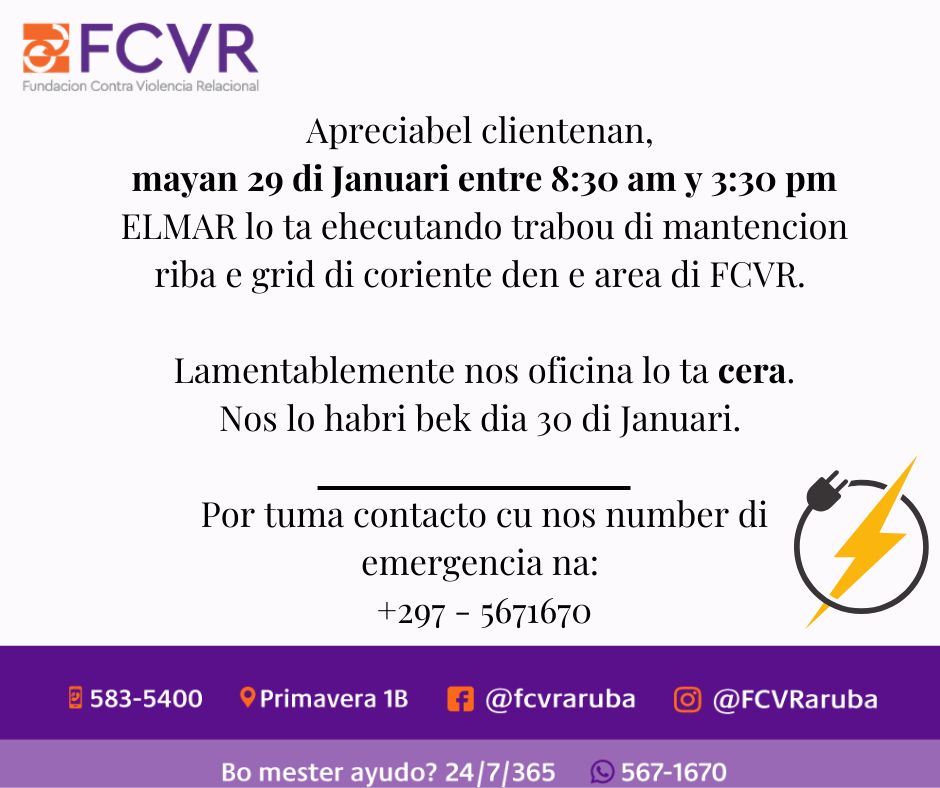 FCVR Fundacion Contra Violencia Relacional | Oranjestad Aruba