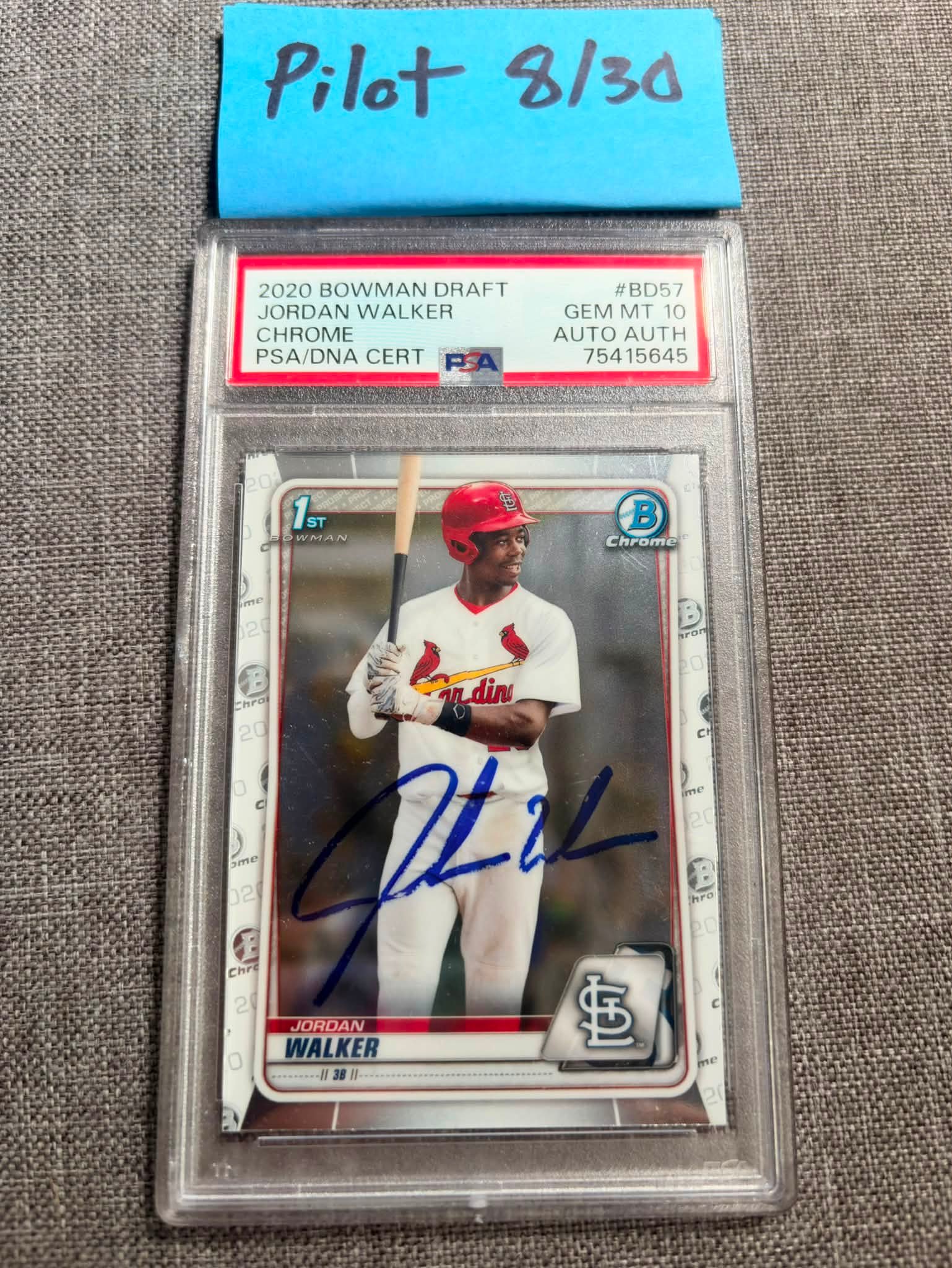 Jordan Walker 1st Bowman auto PSA 10 & Sky Blue Foil for sale