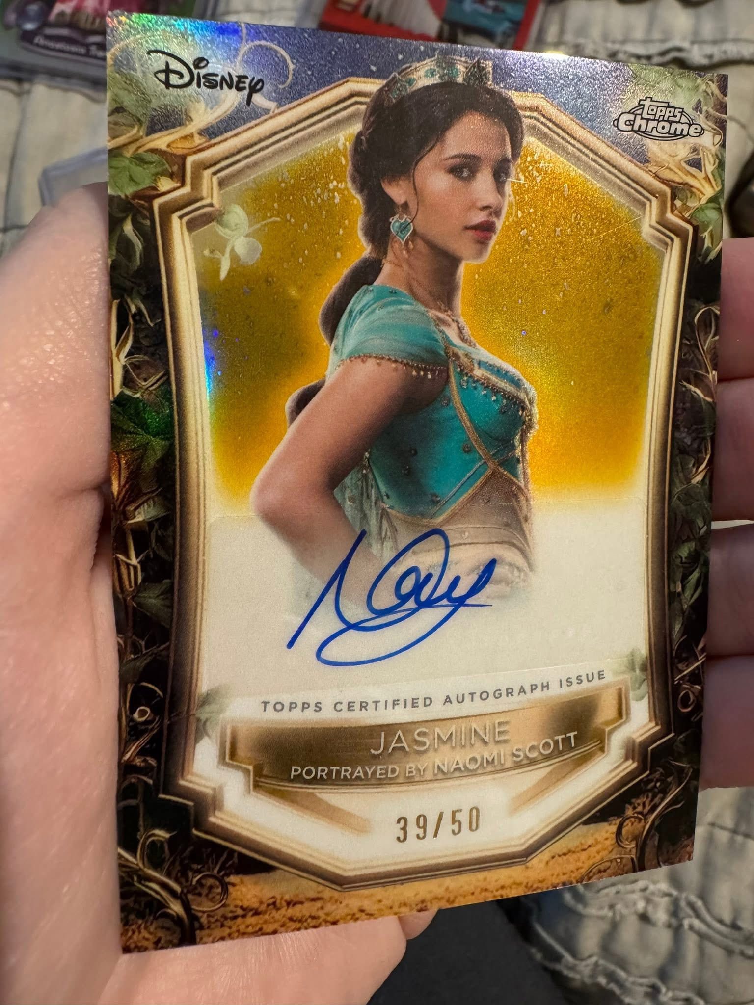 JASMINE Naomi Scott 直筆サインカード Topps Disney Wonder 2025 Jasmine autograph card for sale