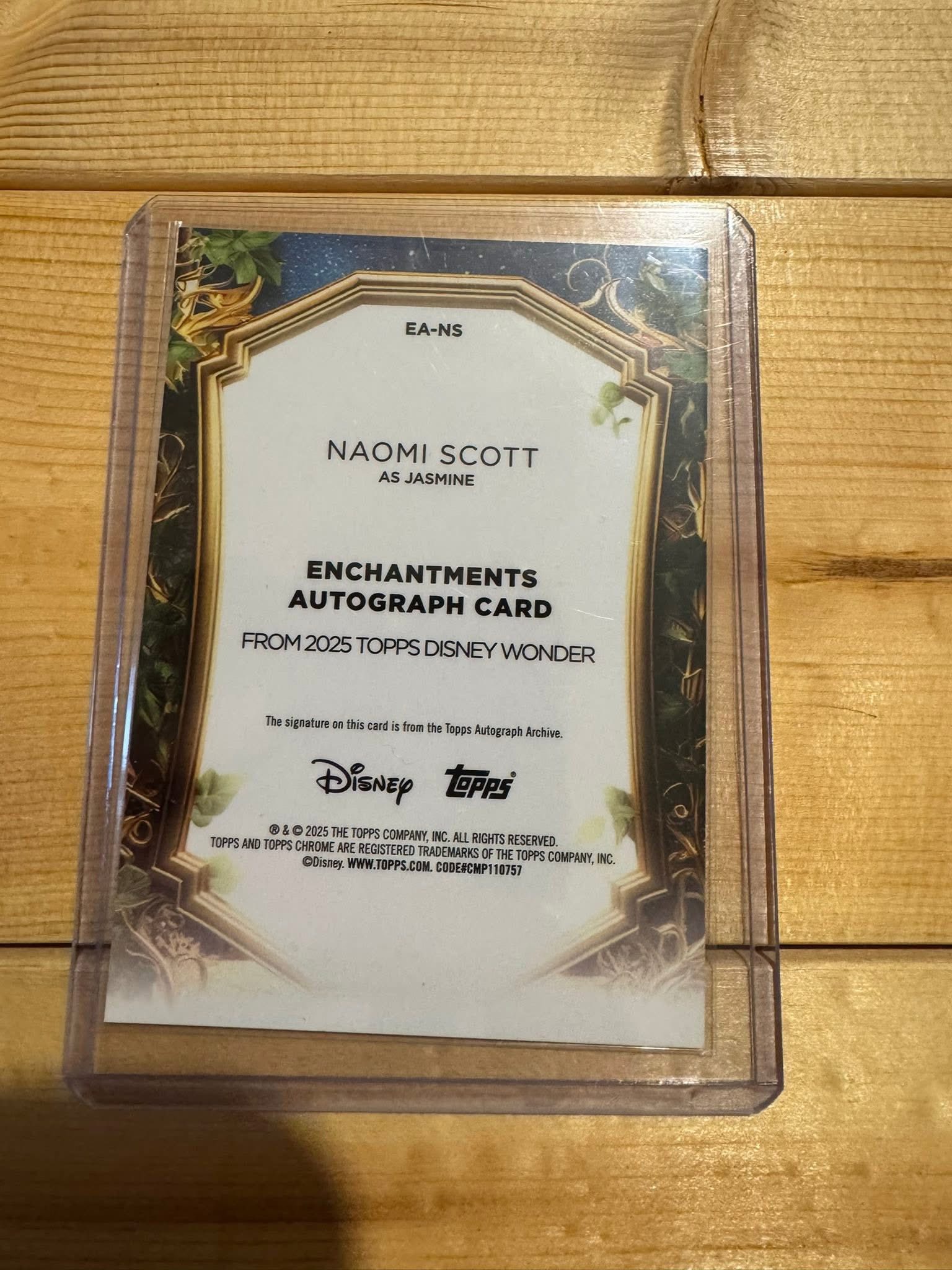 Disney Wonder 2025 Jasmine autograph card for sale
