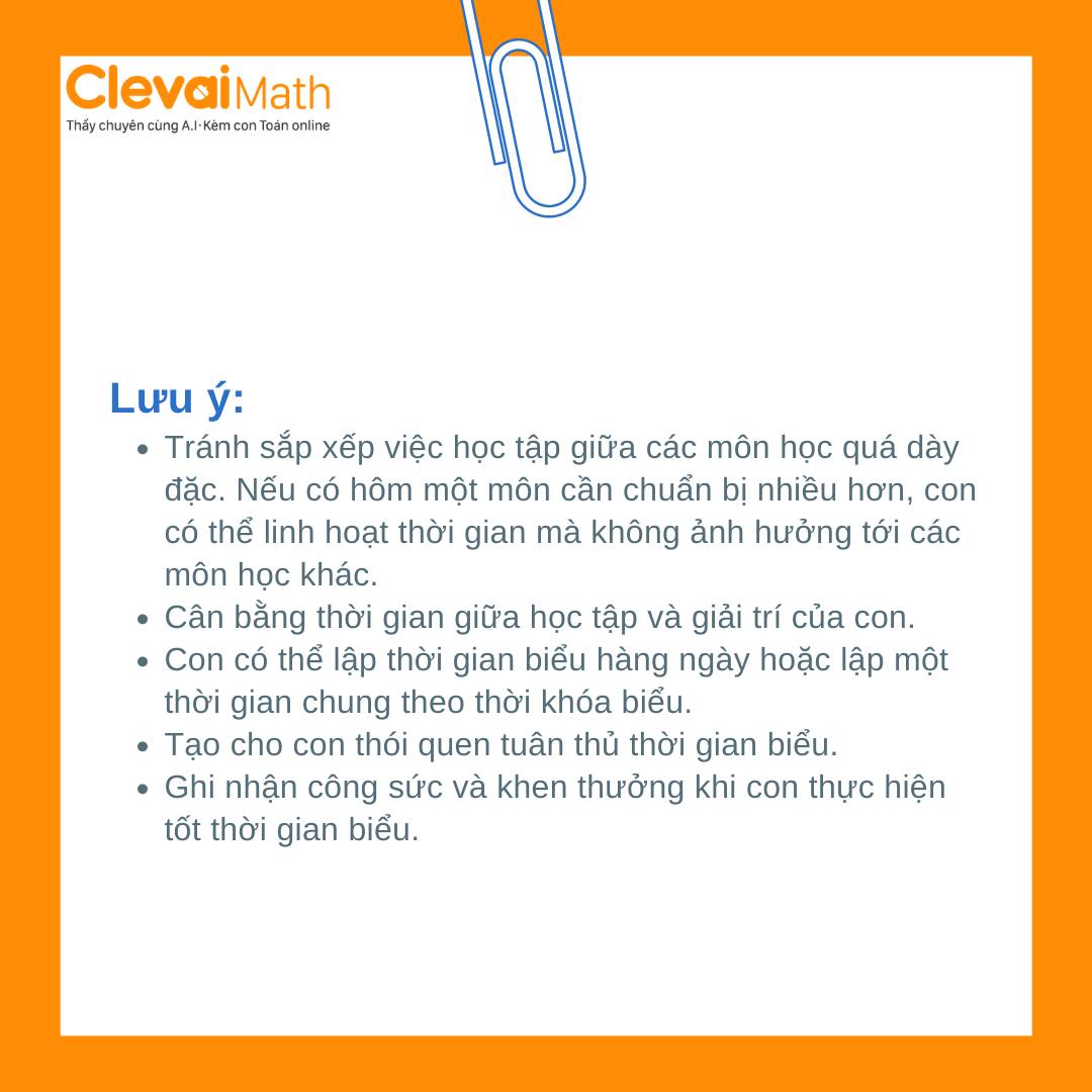 🗓 LẬP THỜI GIAN BIỂU CÙNG CON Việc lập... - Clevai - Việt Nam