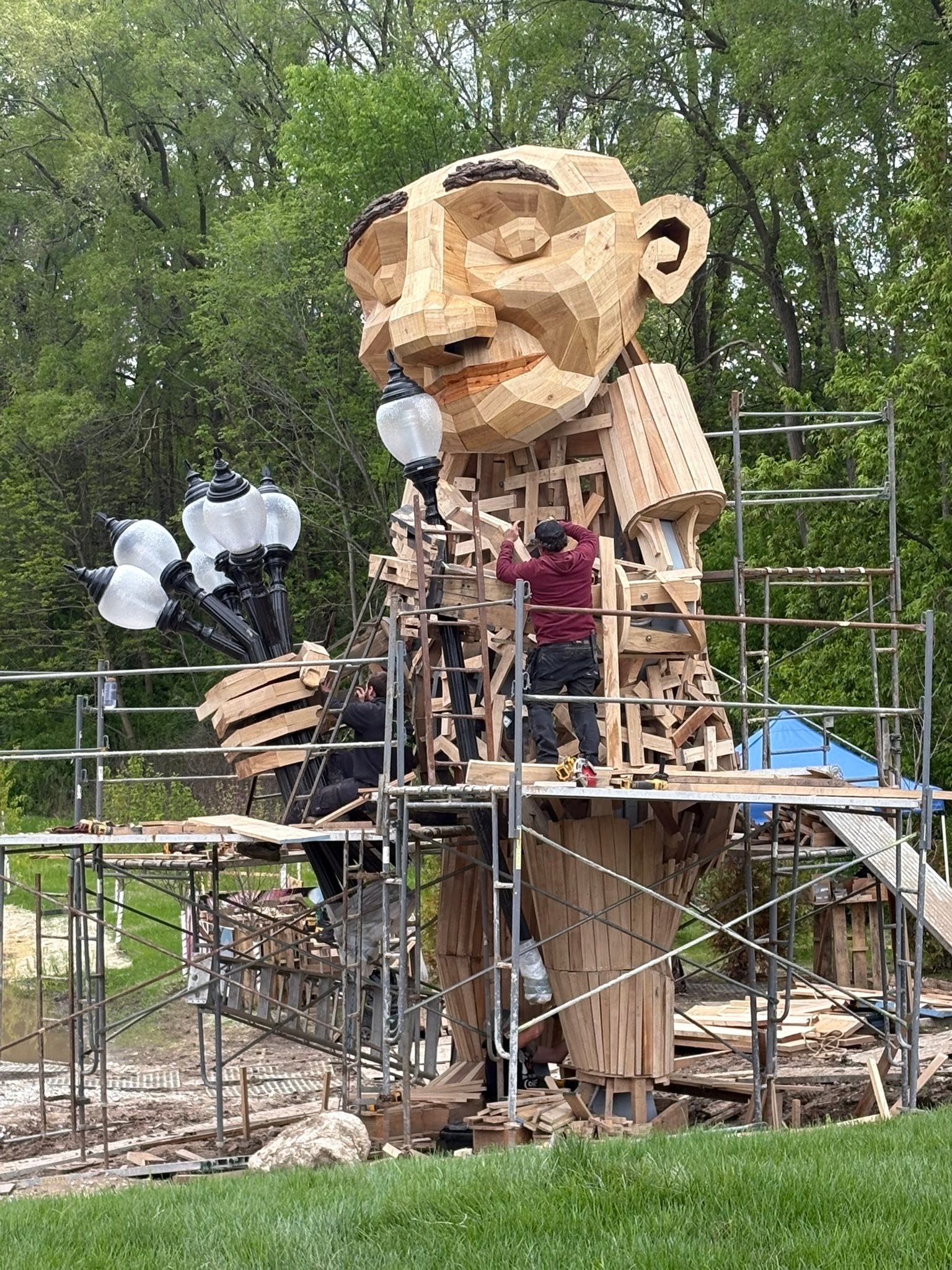 New troll construction at Firefly Grove Park in Wauwatosa, WI
