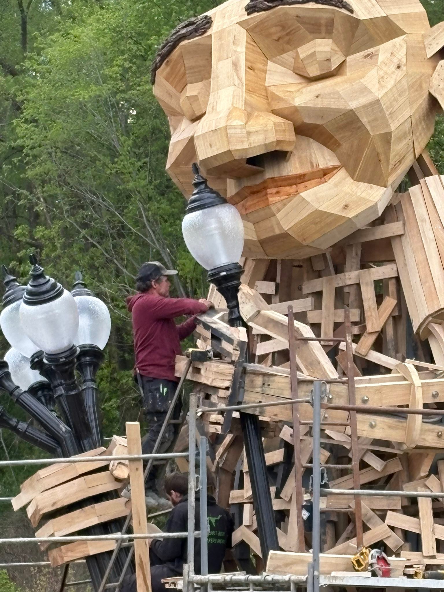 New troll construction at Firefly Grove Park in Wauwatosa, WI