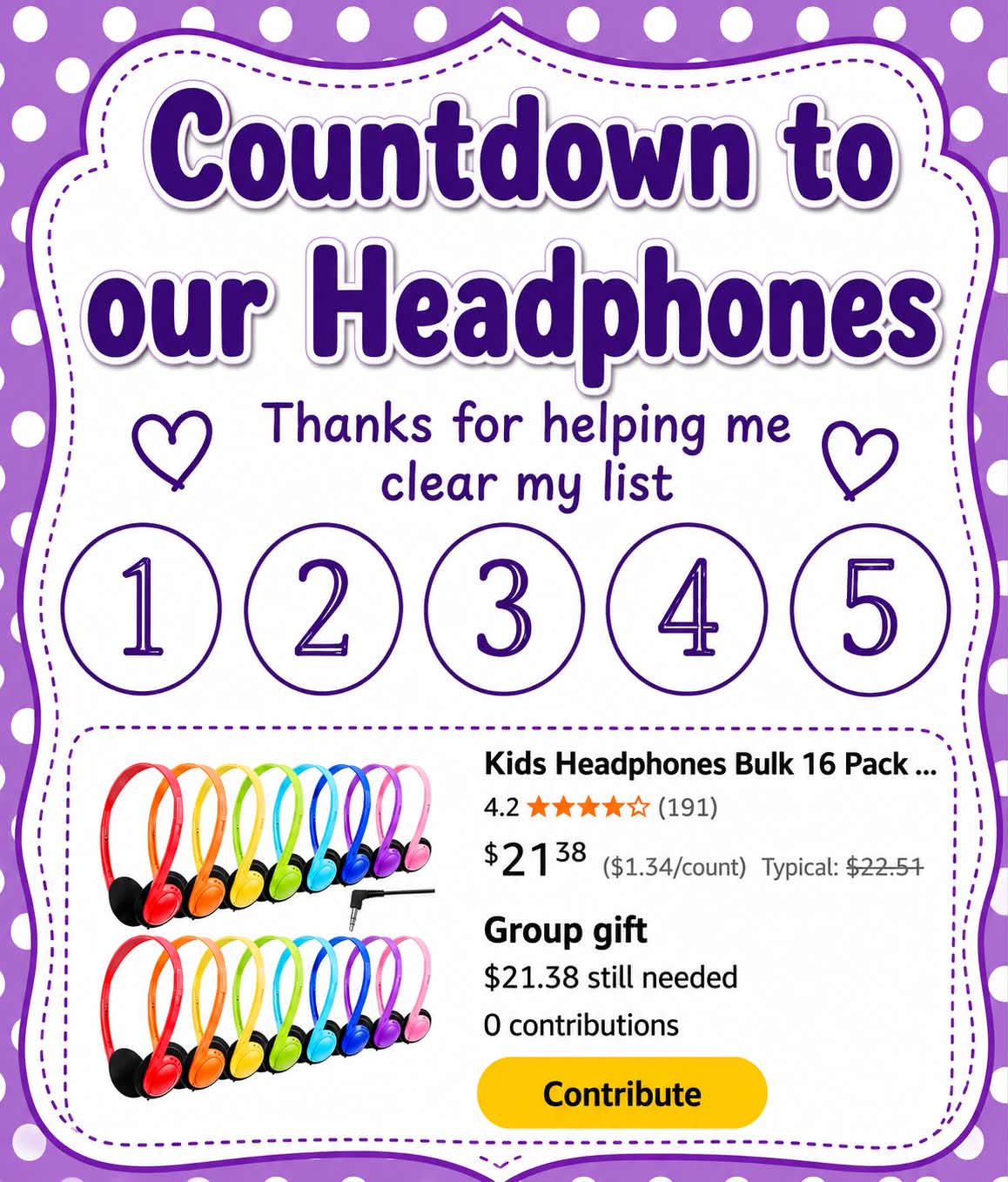 Help a 1st grade teacher in Michigan get bulk headphones for her