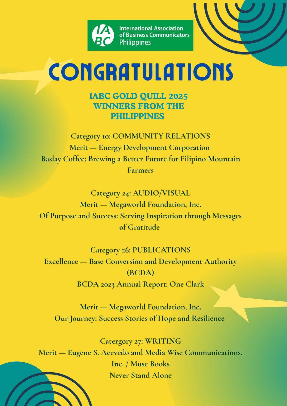 Presenting the Excellence and Merit... - IABC Philippines | Facebook