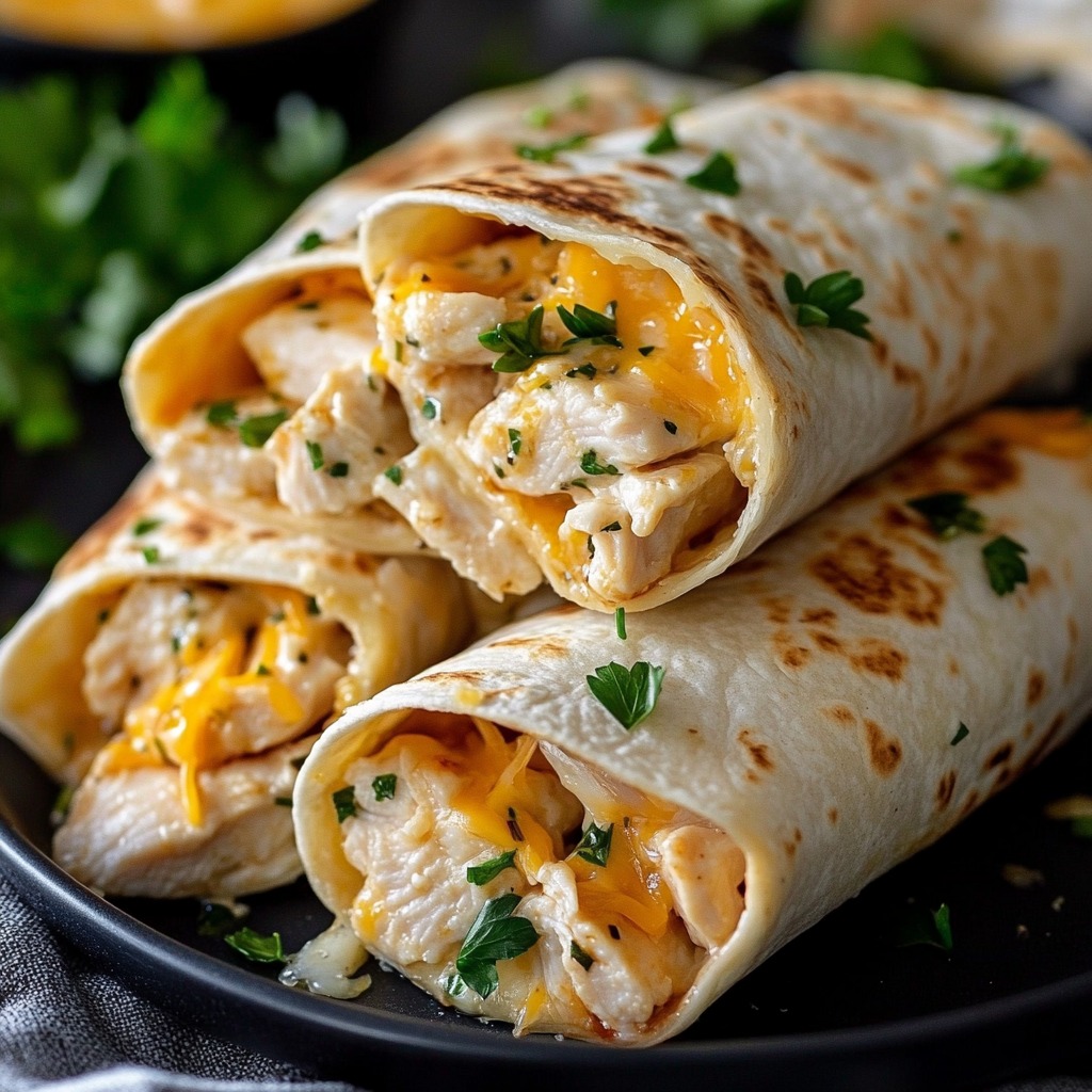 Recette - Wraps de poulet à l’ail et au fromage Ingrédients (pour 4 ...