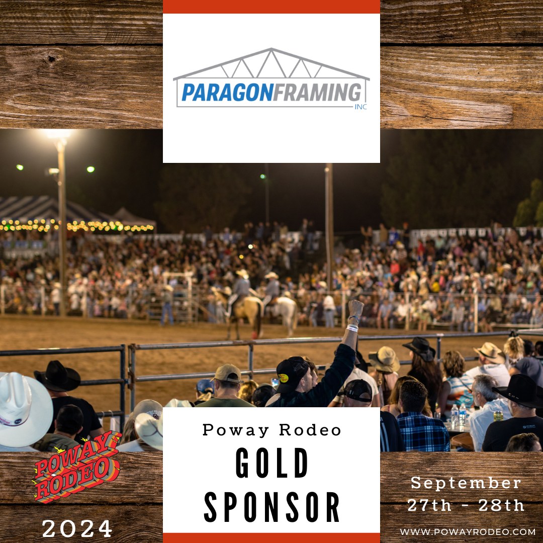 Poway - Thank you to Paragon Framing for being a Gold Sponsor! 