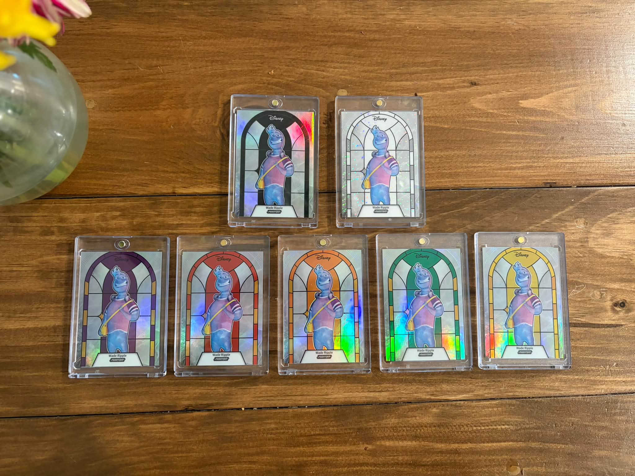 Completed Kakawow Stained Glass Rainbow Disney trading card set