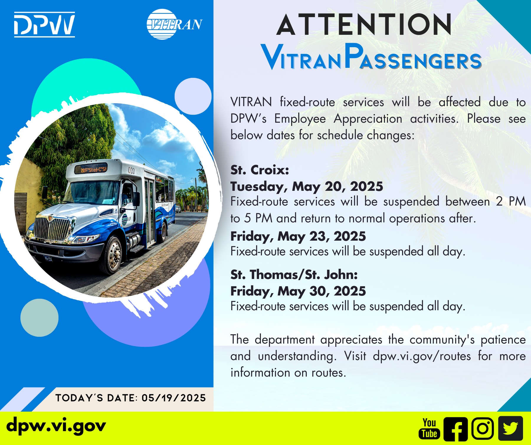 U.S. - VITRAN fixed-route services will be affected due to DPW’s ...