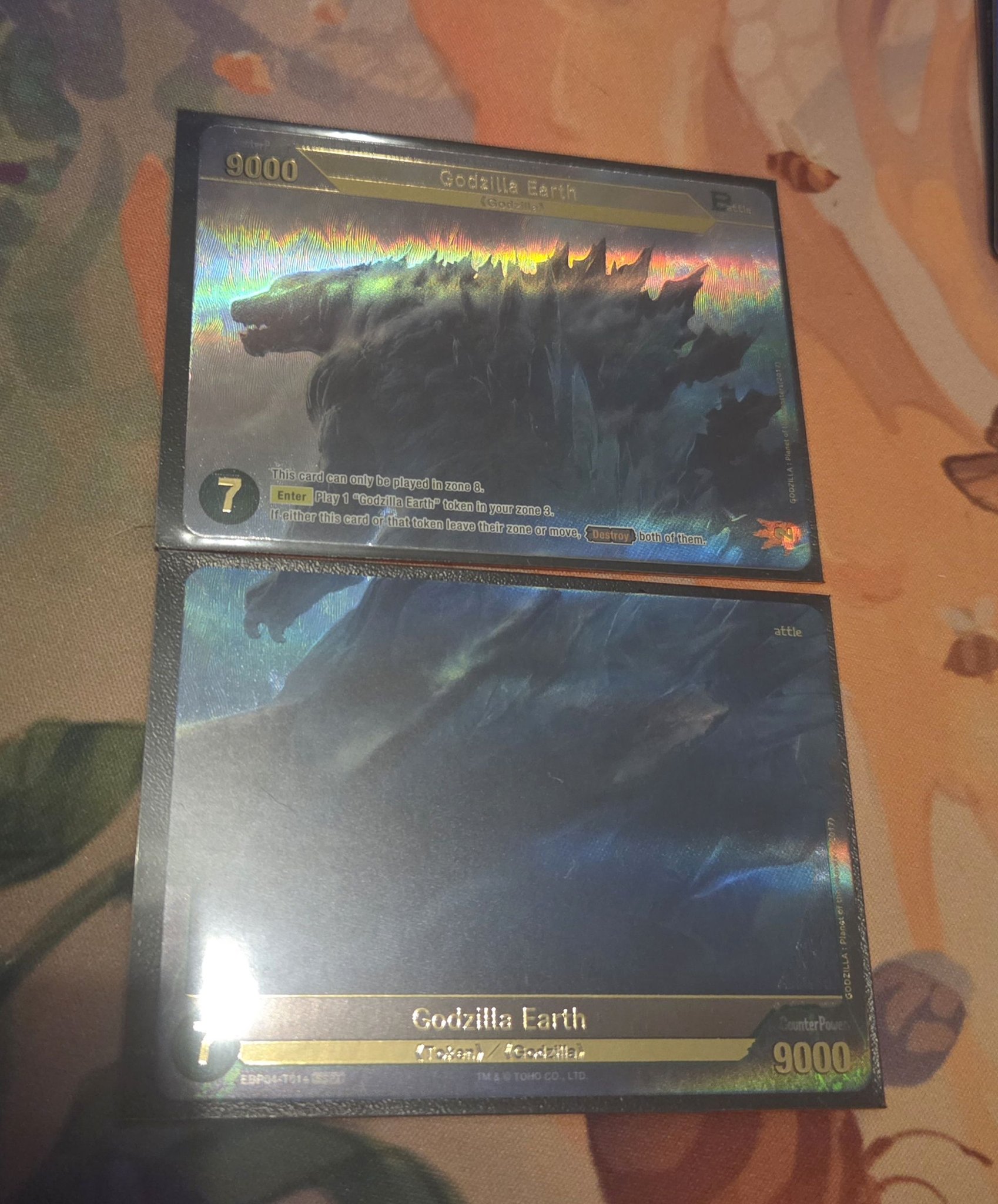 Godzilla Earth cards from Godzilla Card Game with SSP and SSPT
