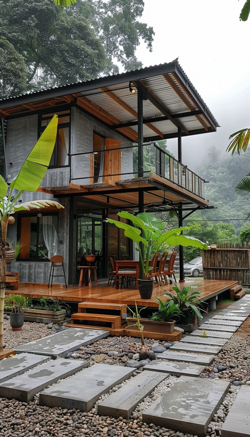 แบบบ้านในฝัน - ไอเดียแบบบ้านสวนหลังเล็กๆ ข้างบนเป็นห้องนอน 🏠