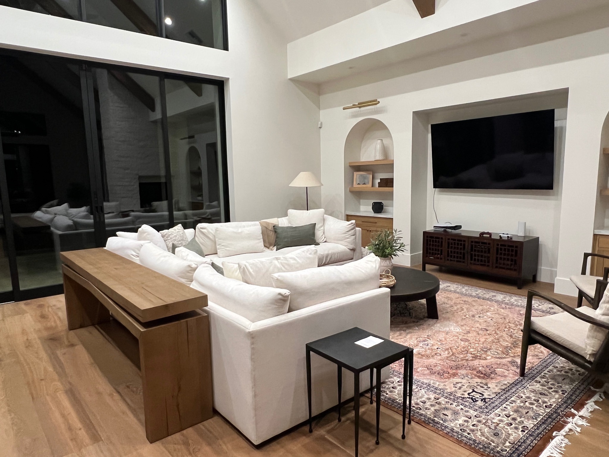 How to style a console table behind a couch?