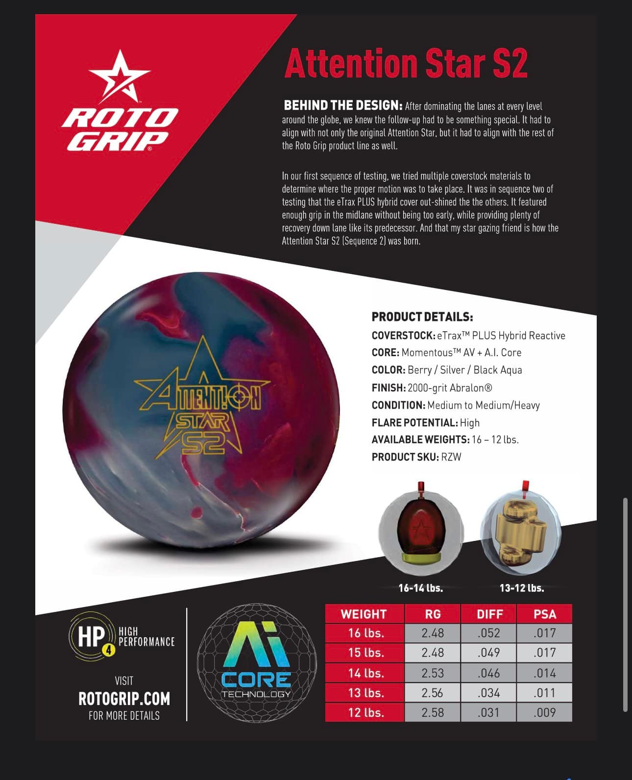 Introducing Attention 78/U asymmetrical urethane ball