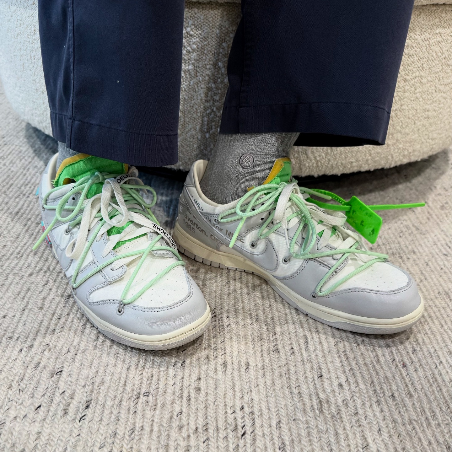 Off-White x Nike Dunk Low “Game Boy” custom. [?: @andu.c]
