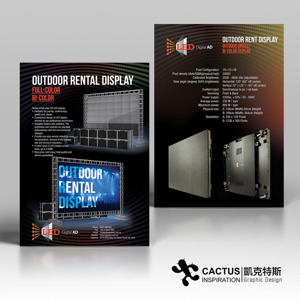 CacDesign - New flyer design of LED display products.