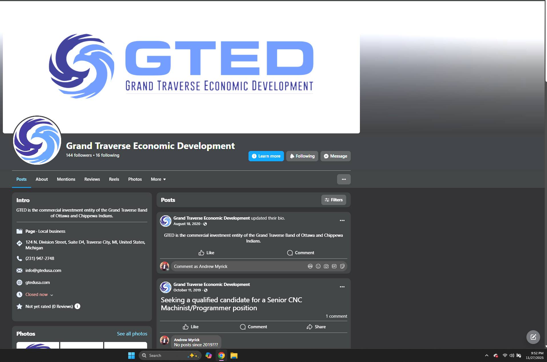GTB Community | Why does the GTED page ( Grand Traverse Economic ...