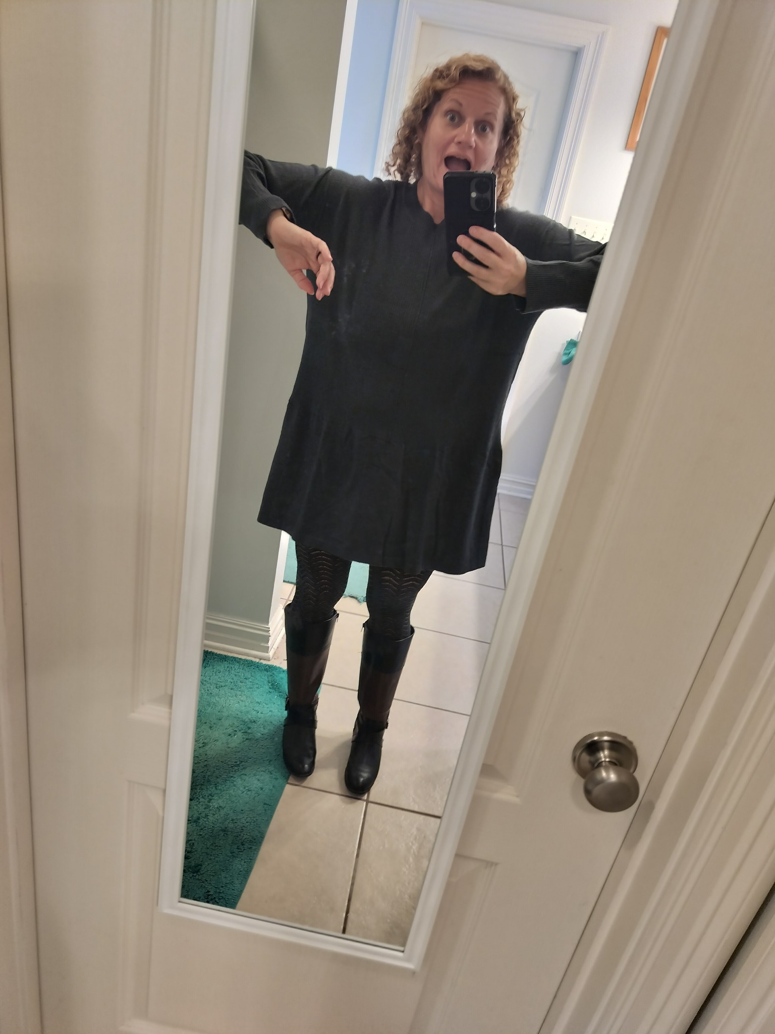chinese dress ladies Marcella | Pell Long Sleeve Sweatshirt Dress in Black | Women's Size Medium | Midweight French Terry