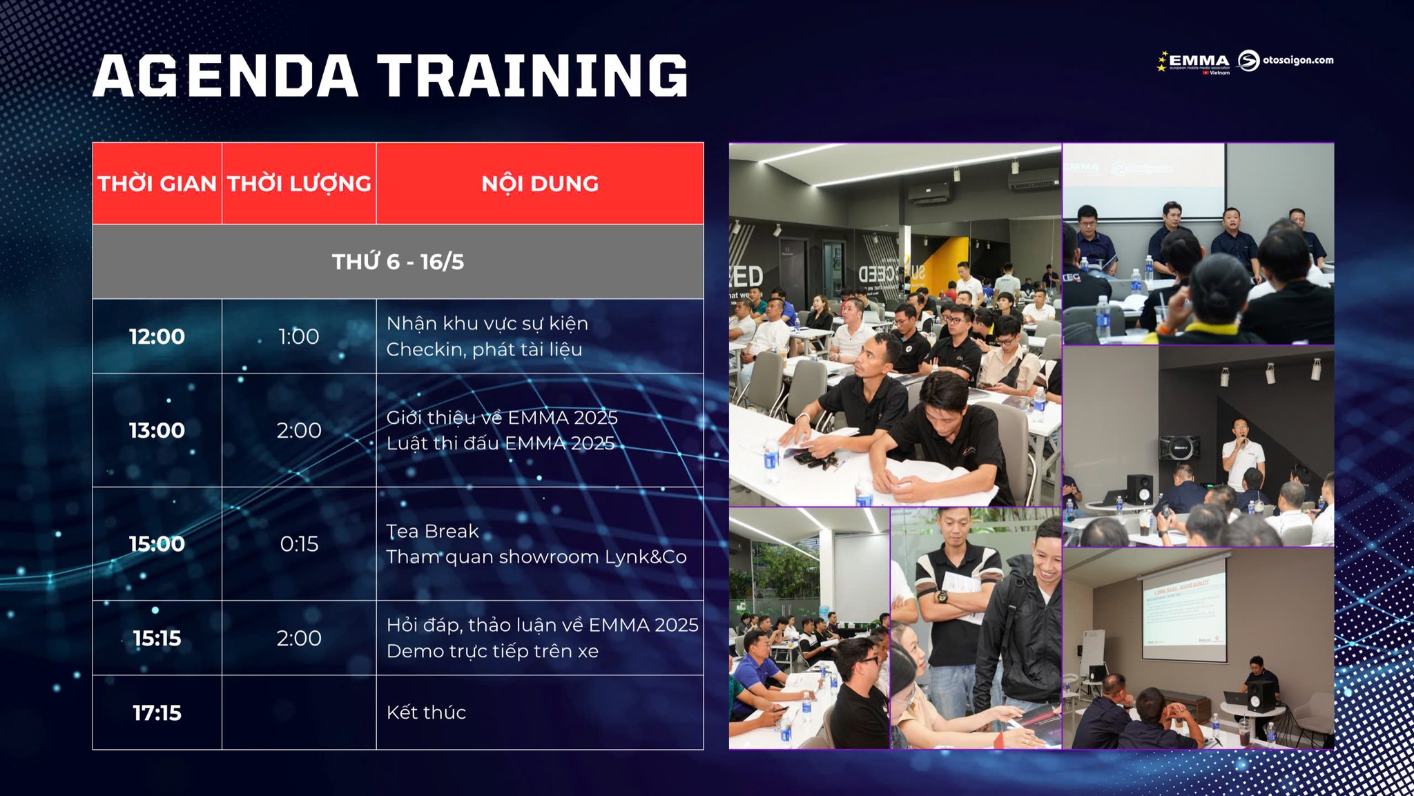 Emma - LỊCH TRÌNH EMMA TRAINING SG 2025 ⏰Thời gian: - 12:00 đón khách ...