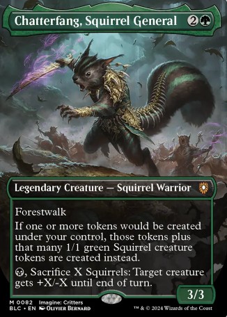 new squirrel cards mtg Magic The Gathering - Bloomburrow Commander - Ravenous Squirrel Mob gets +1/+1 for each other Squirrel on the battlefield. The Best Cards From Bloomburrow's
