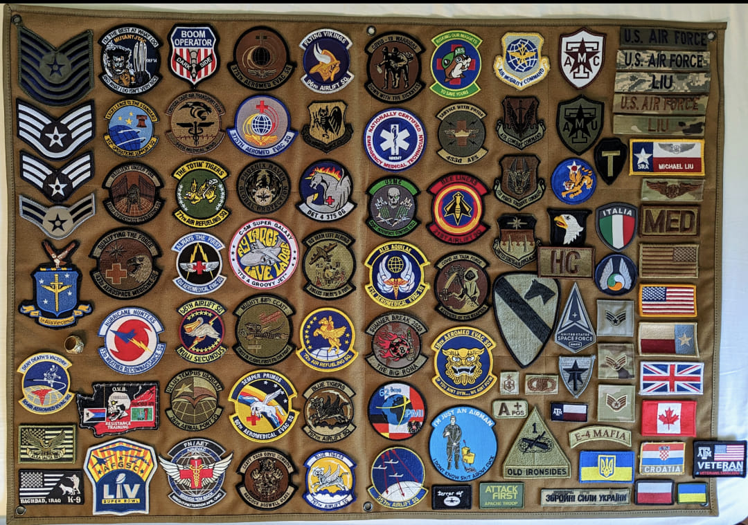Military insignia collection display