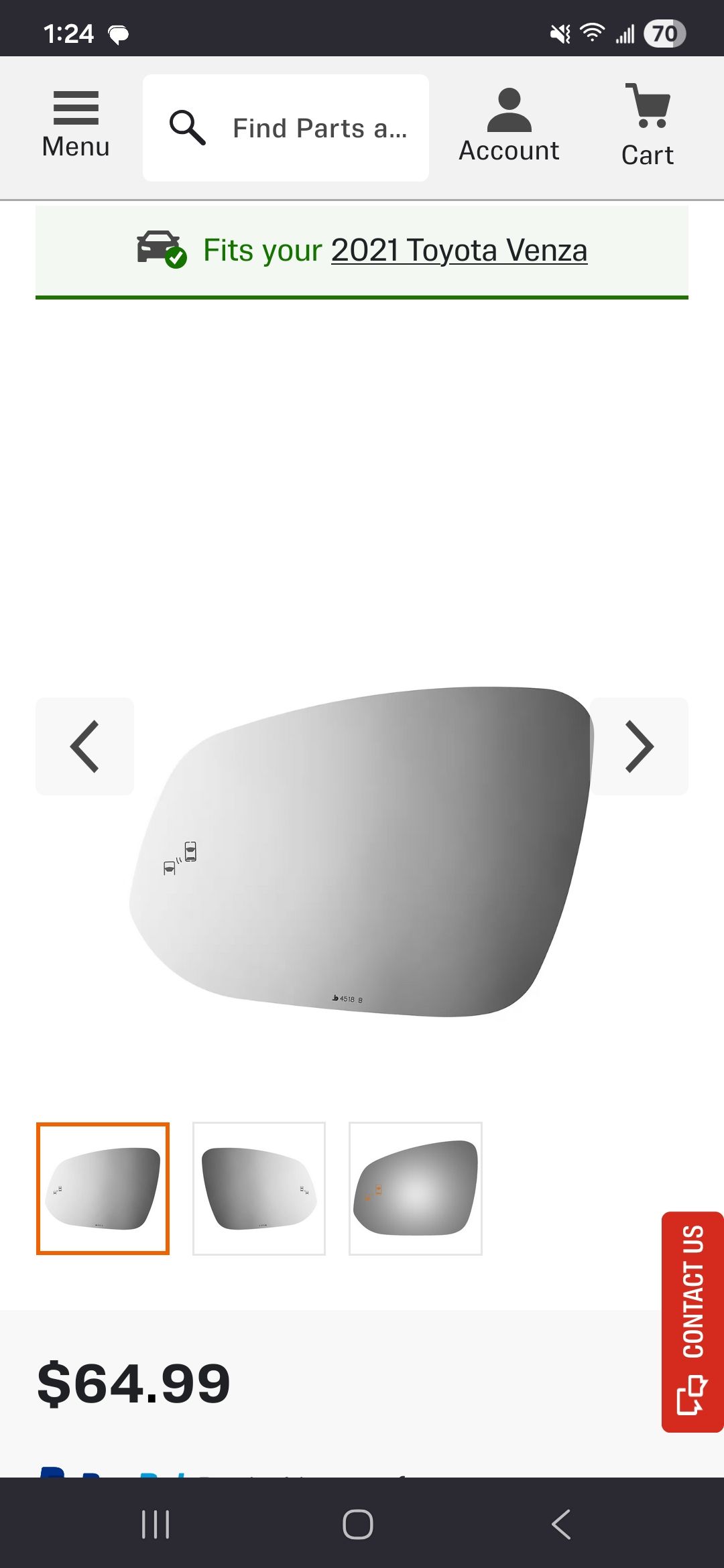 2021 Toyota Venza Side View Mirrors | CARiD