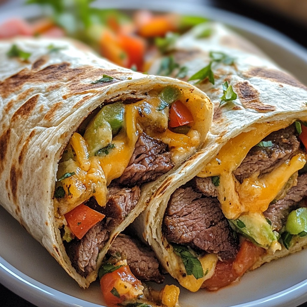 Recette - Wrap au Steak et Fromage Ingrédients (pour 2 wraps) : 250 g ...