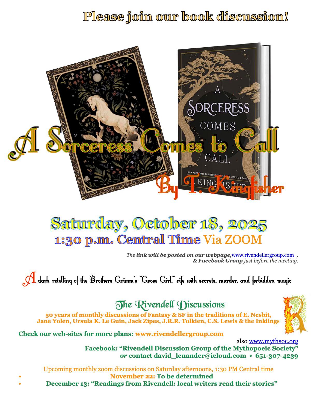 Rivendell Discussion Group of the Mythopoeic Society | Here's a flier ...