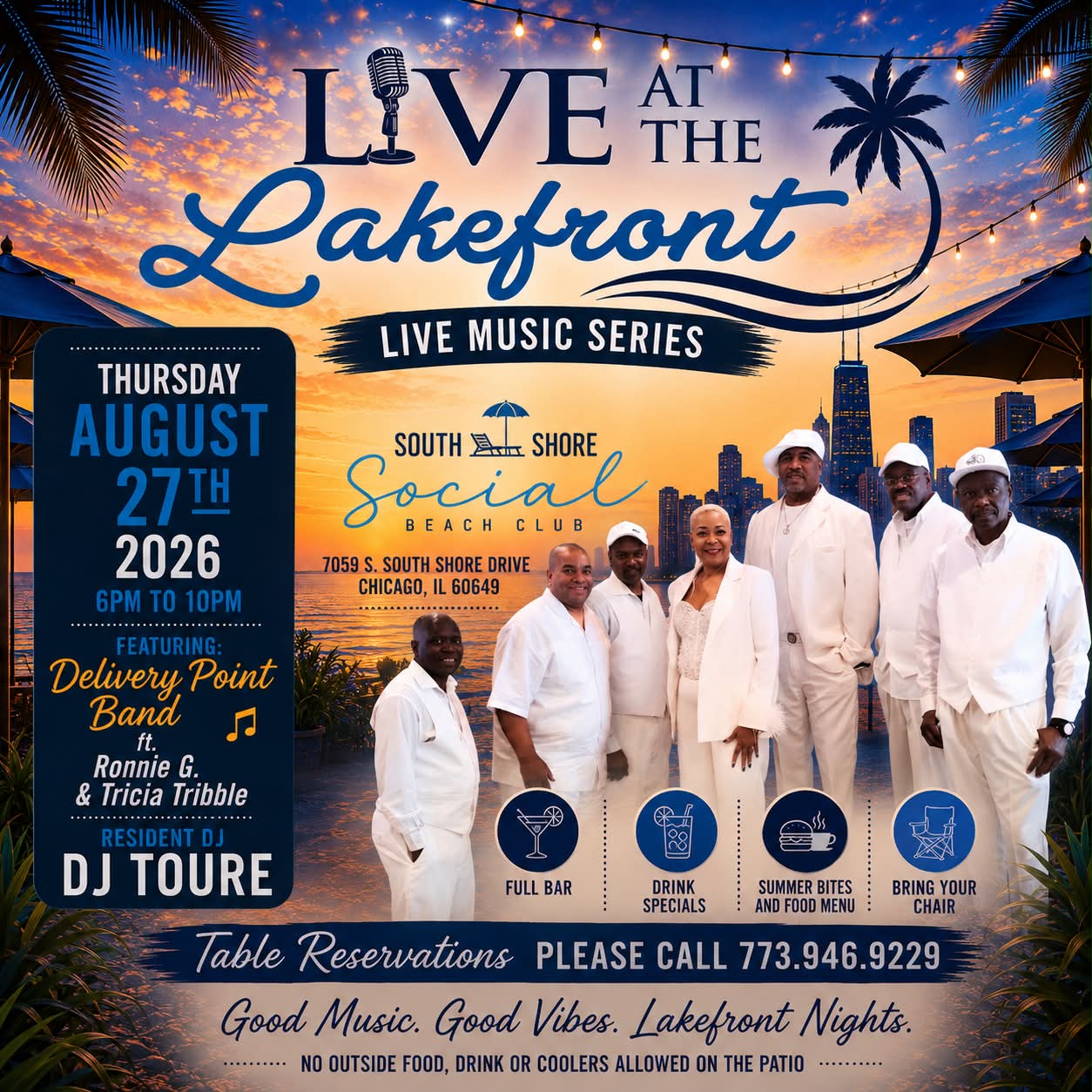 Live music at South Shore Social Beach Club on August 27, 2026