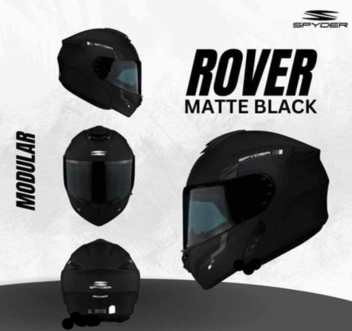 R.M - Spyder Rover Matte Black Modular Dual Visor | With Extra Visor ...