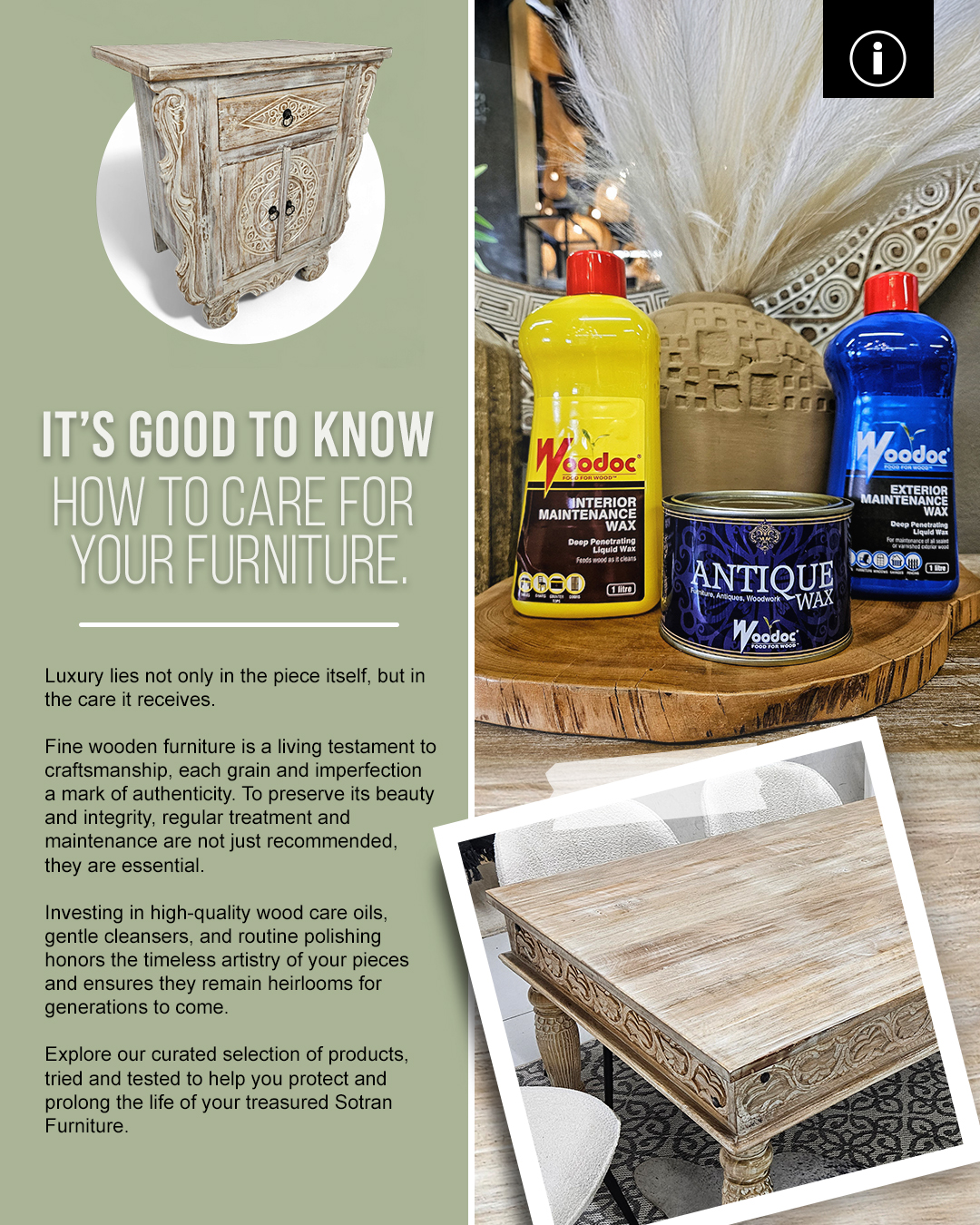 Sotran - Your wooden furniture deserves a little love. 🪵 With the right ...