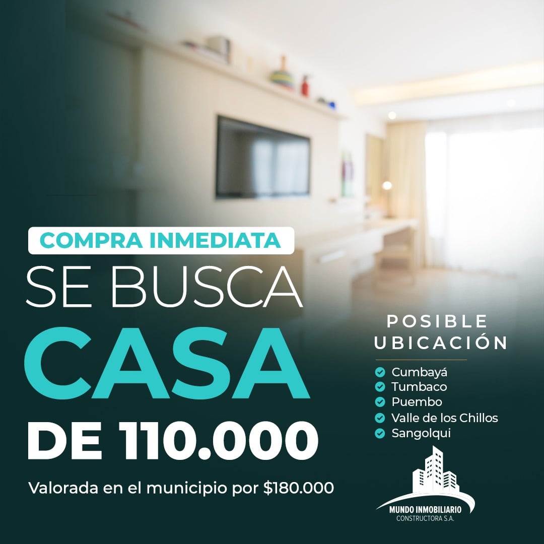 Se busca CASA, compra inmediata,... - Mundo Inmobiliario S.A.
