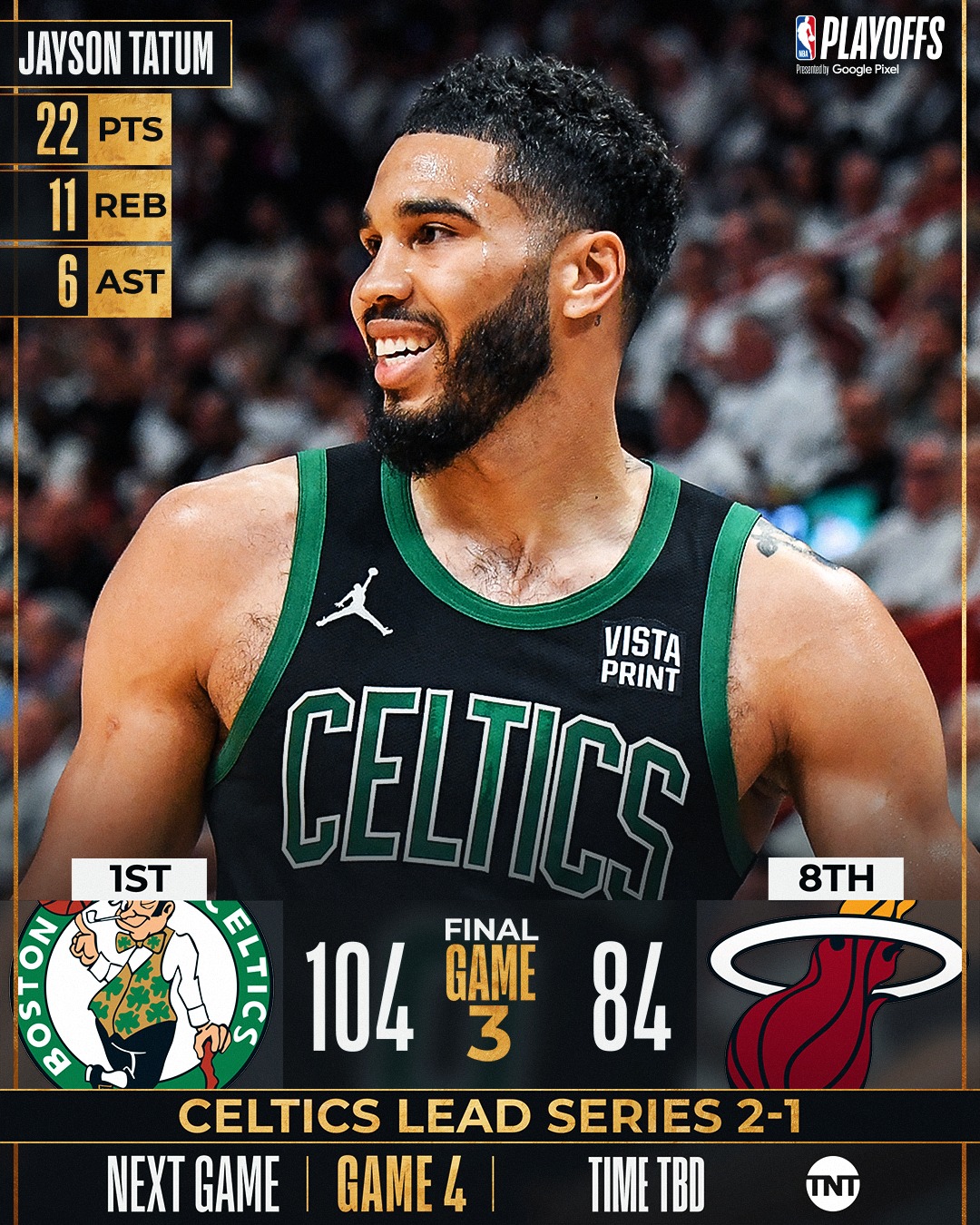 NBA - Jayson Tatum and the Boston Celtics win Game 3 to...
