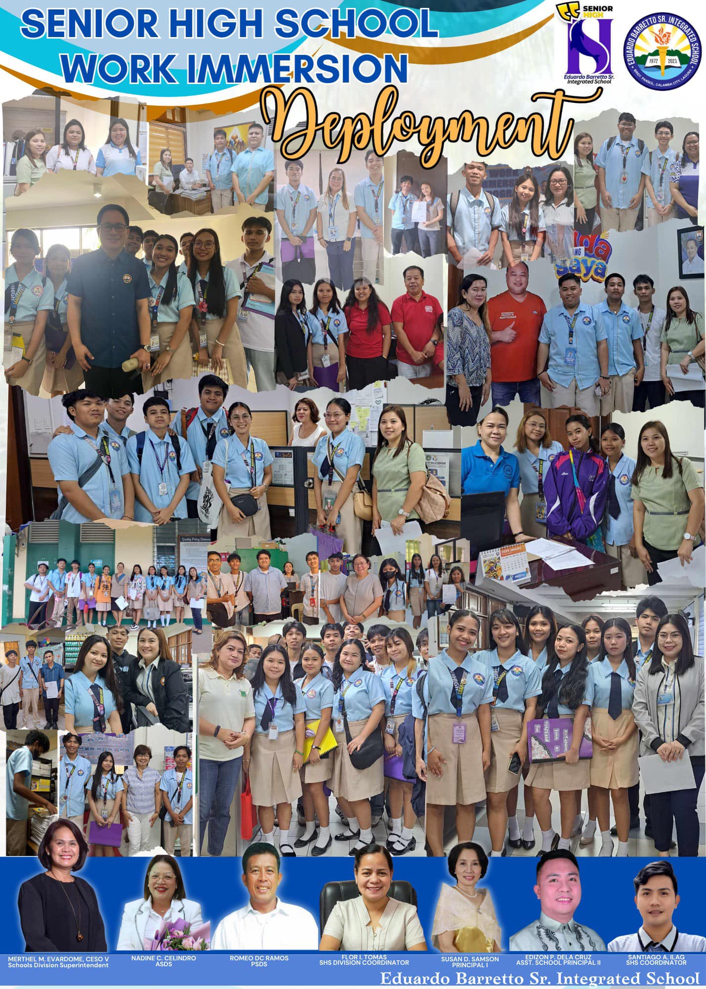 “SHS Work Immersion Deployment” The Senior High School Work Immersion ...