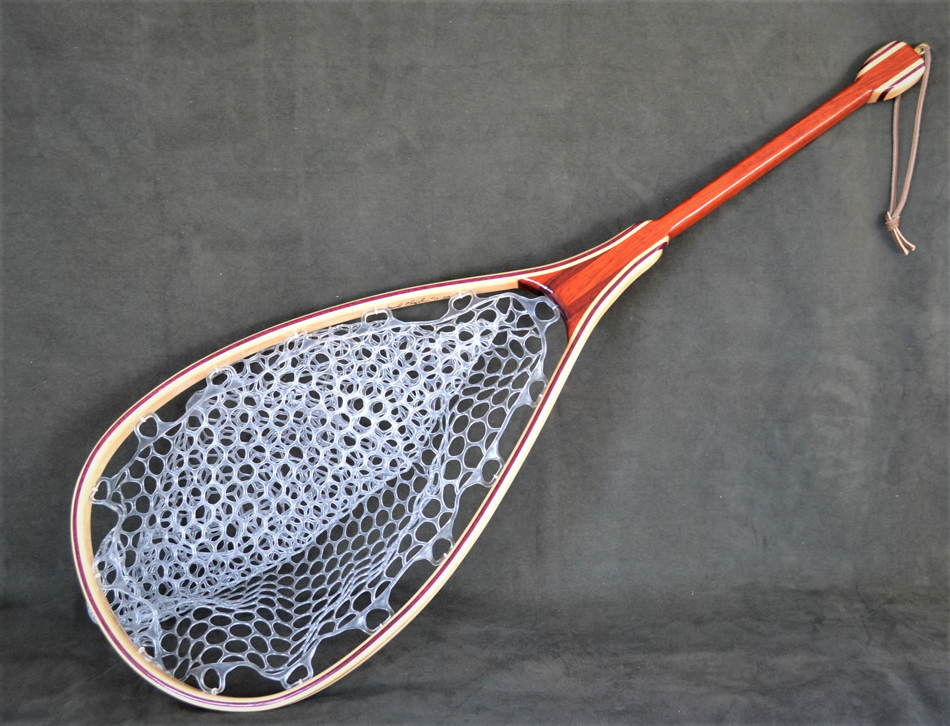 Canoe net made of maple, purple... - Ace Basin Woodworks