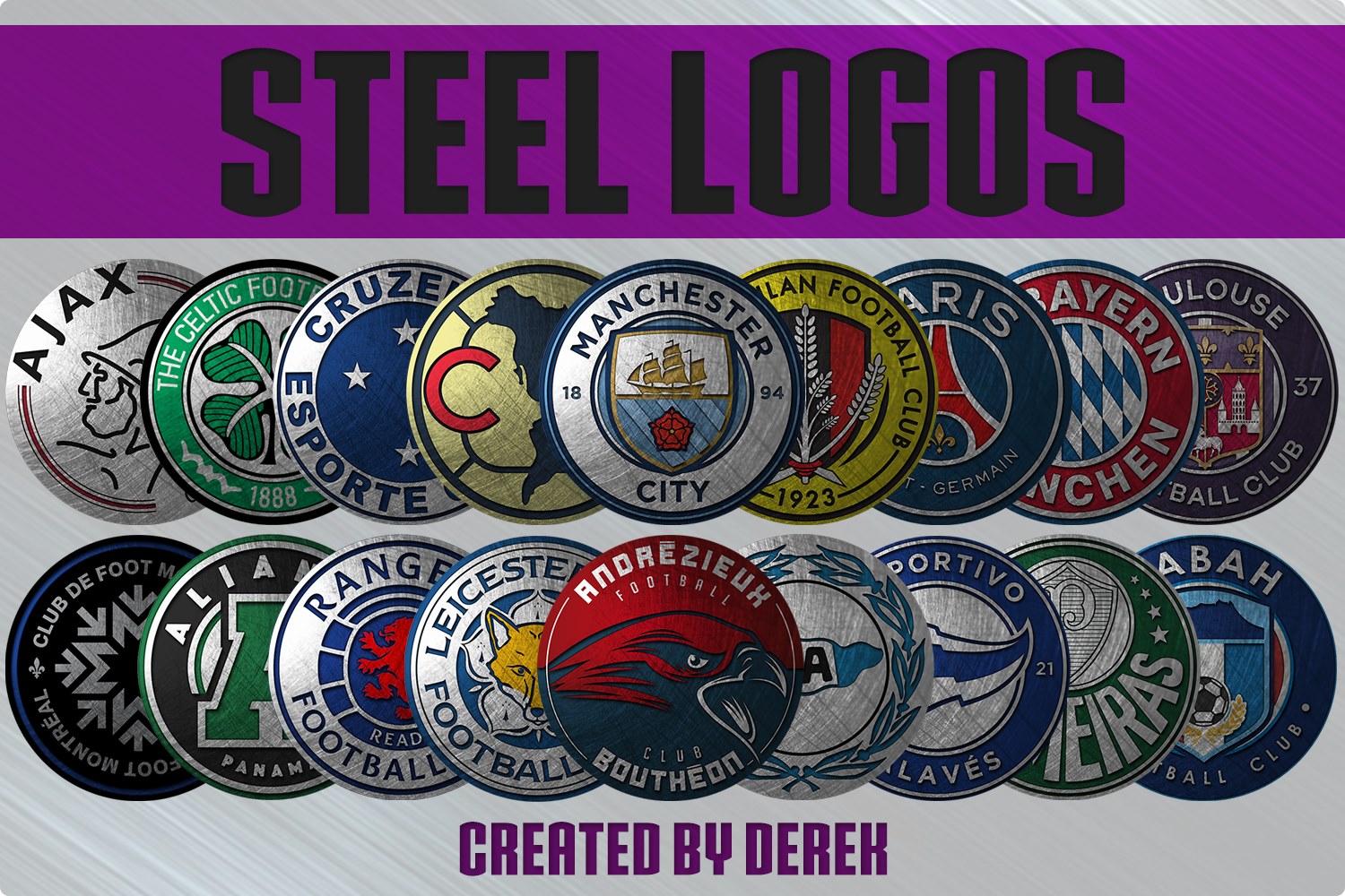 Football Manager Graphics - Steel Logos Megapack is a high quality logo ...