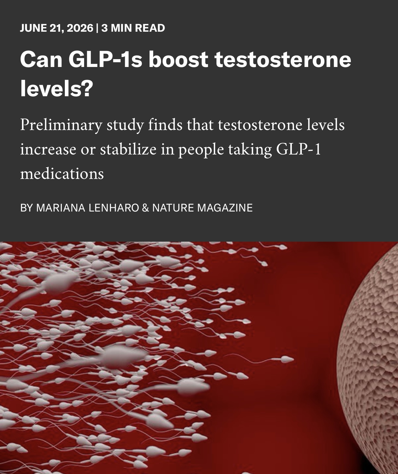 GLP-1 drugs increase testosterone levels by 30%