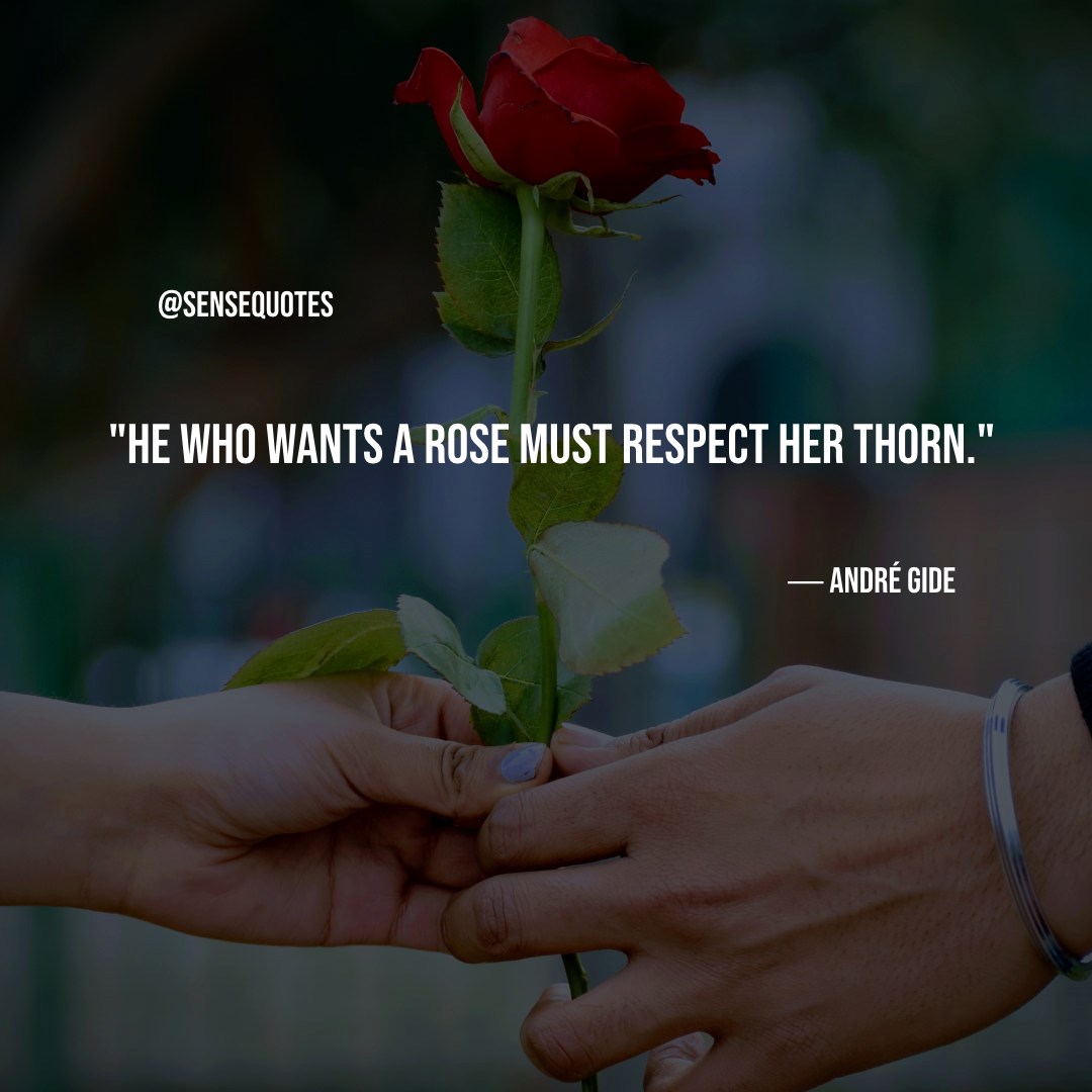 Sense - He who wants a rose, must respect her thorns. | Facebook