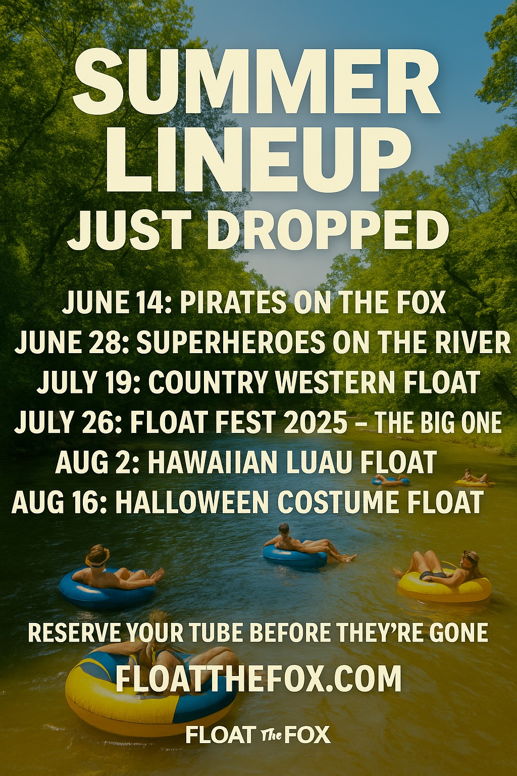 Float - 🎉 SUMMER LINEUP JUST DROPPED Tubin’ season is lookin’ real good ...