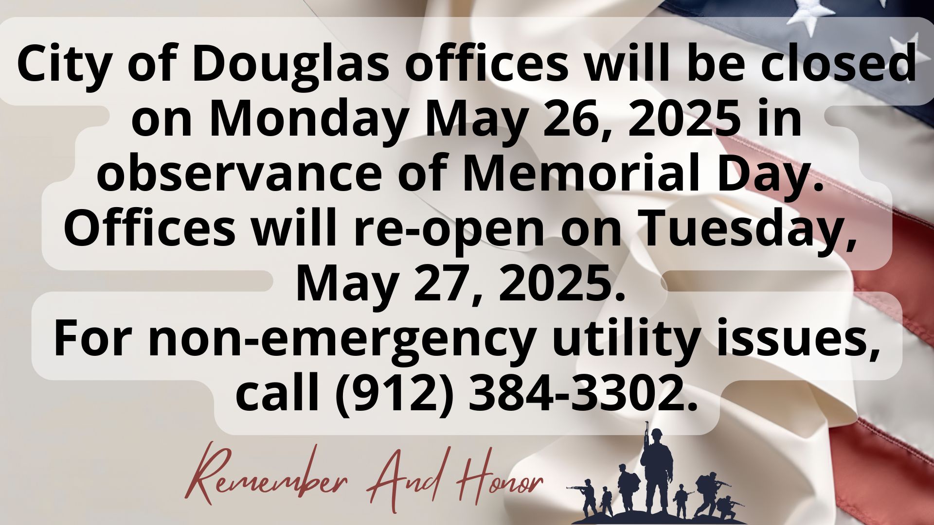 City - REMINDER: City offices will be closed on Monday, May 26, 2025 in ...