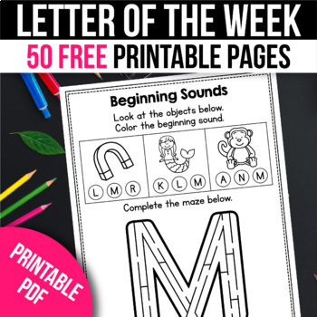🍄🌞Beginning Sound Worksheet... - My Nerdy Teacher by Alina V