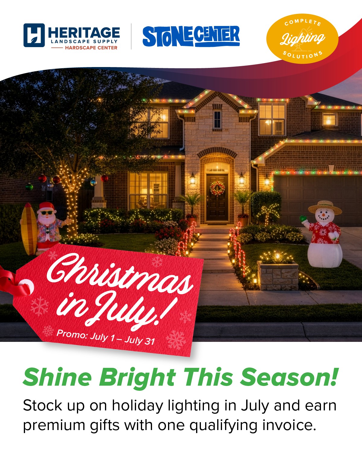 サンタのタイルスタンド Christmas in July promo: free gifts with holiday lighting orders