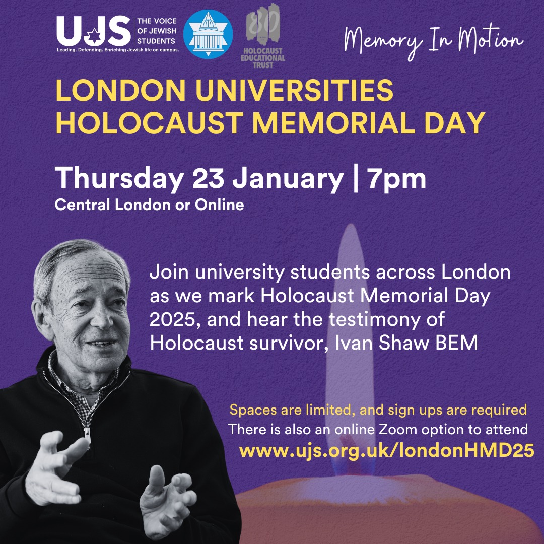 UJS - Ahead of Holocaust Memorial Day 2025 join us in London on ...