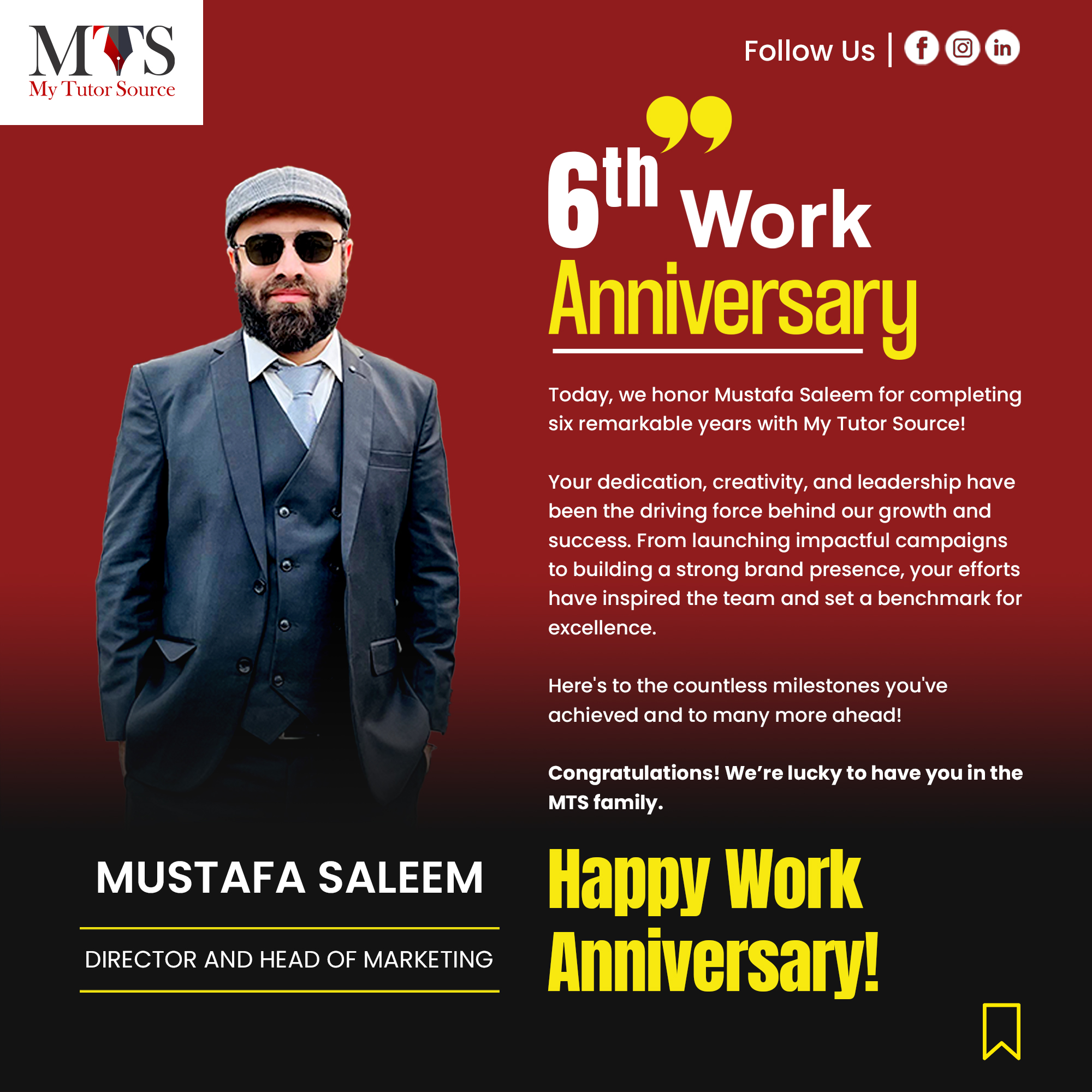 My Tutor Source - Human Resources - Today, we celebrate a special ...