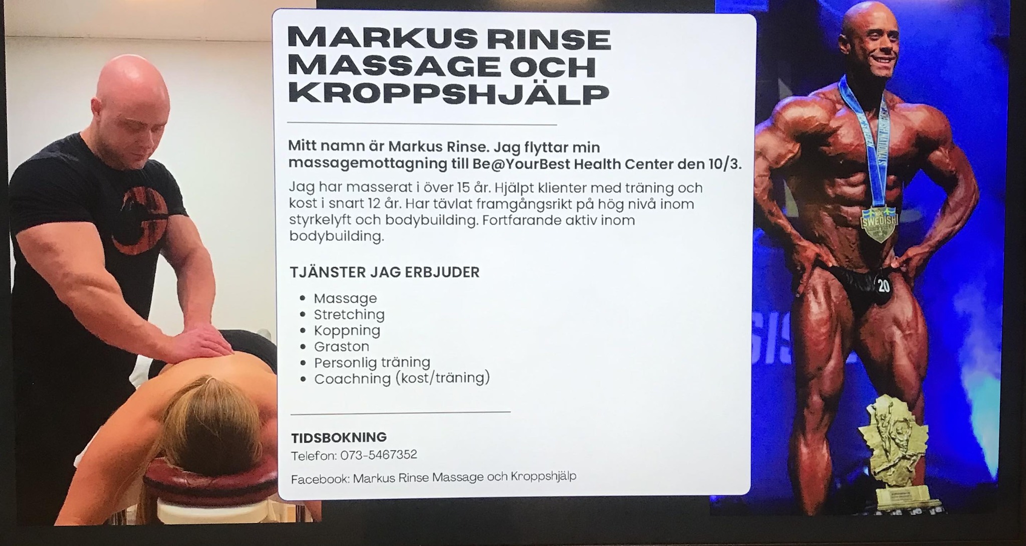 Markus Rinse Massage och Kroppshjälp | Helsingborg